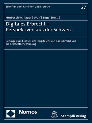 cover image of Digitales Erbrecht--Perspektiven aus der Schweiz